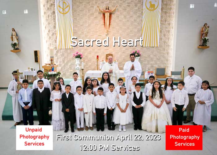 Sacred Heart First Communion 42223 10 AM paid services